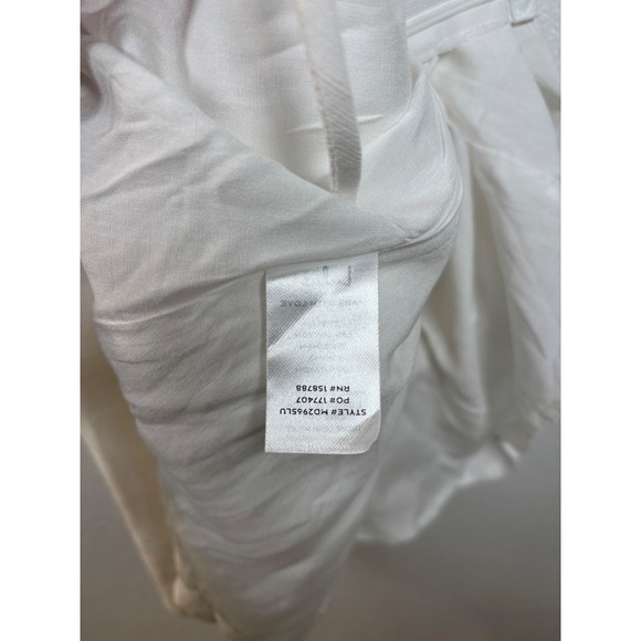 Lulus Mini Dress Womens M White Cotton Linen Puff Sleeve Lace Up Back MD2965LU - Picture 7 of 9